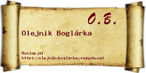 Olejnik Boglárka névjegykártya