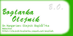 boglarka olejnik business card